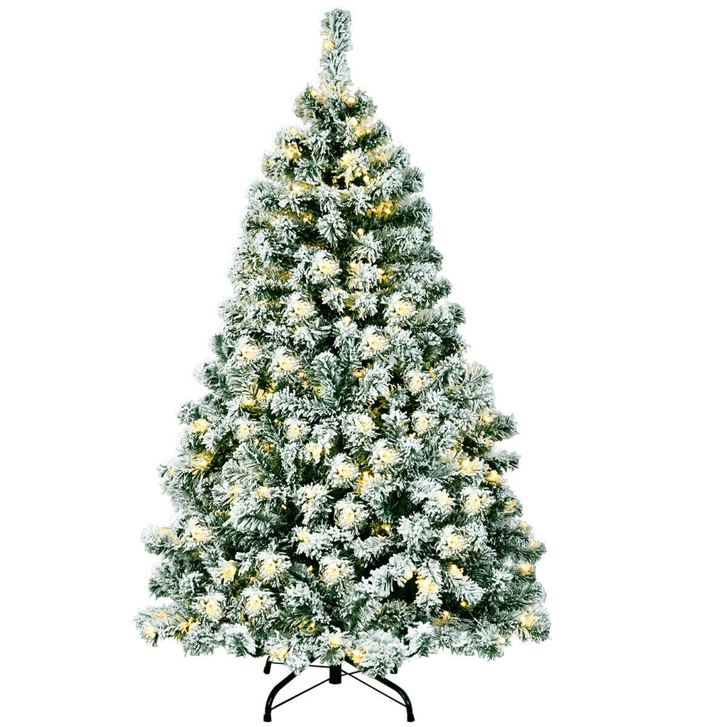 Pre-Lit Snow Flocked Artificial Christmas Tree 4.5ft with LED Lights