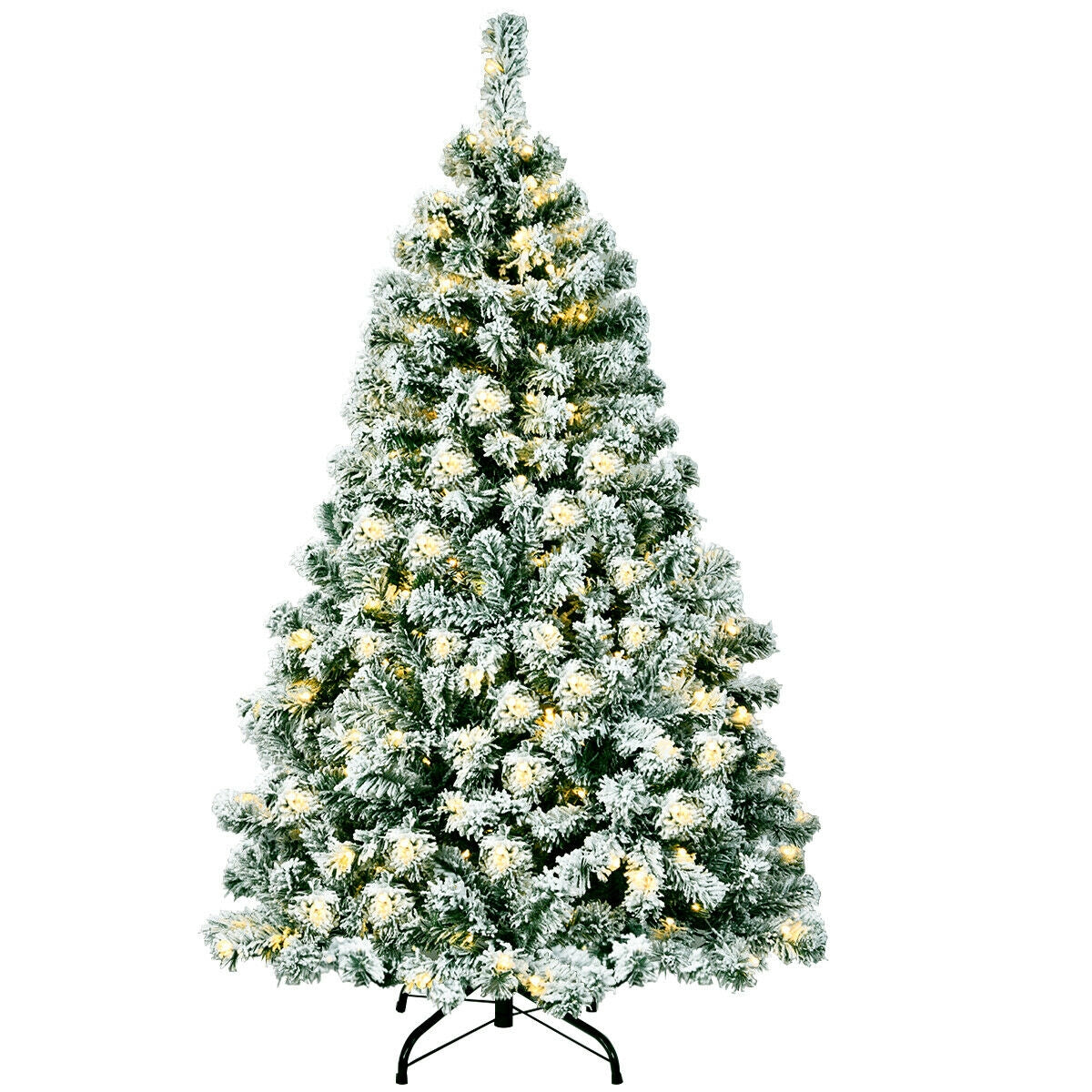 Pre-Lit Snow Flocked Artificial Christmas Tree 4.5ft with LED Lights
