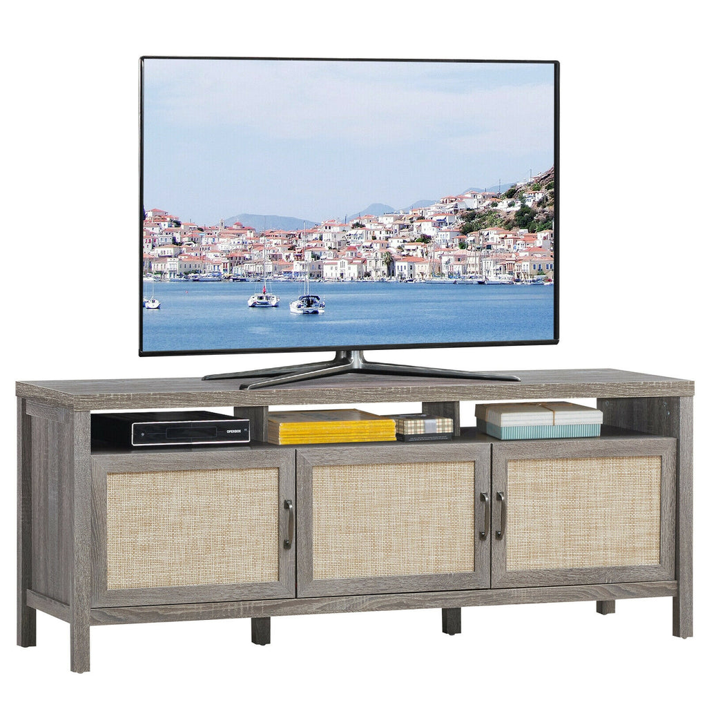 TV Stand for 65 Inch TVs with Storage Cabinets - Gray