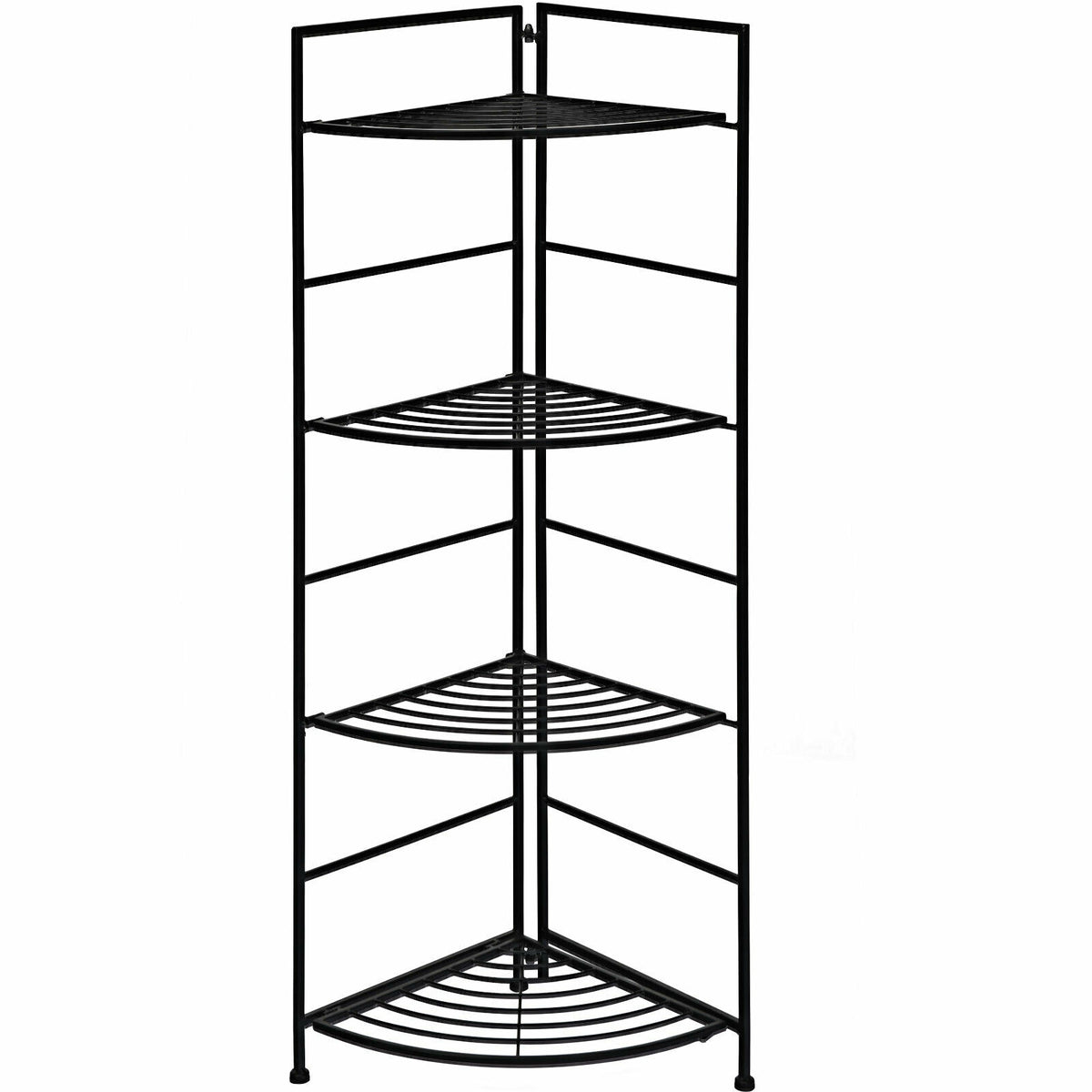 4-Tier Folding Metal Plant Stand with Storage Shelves