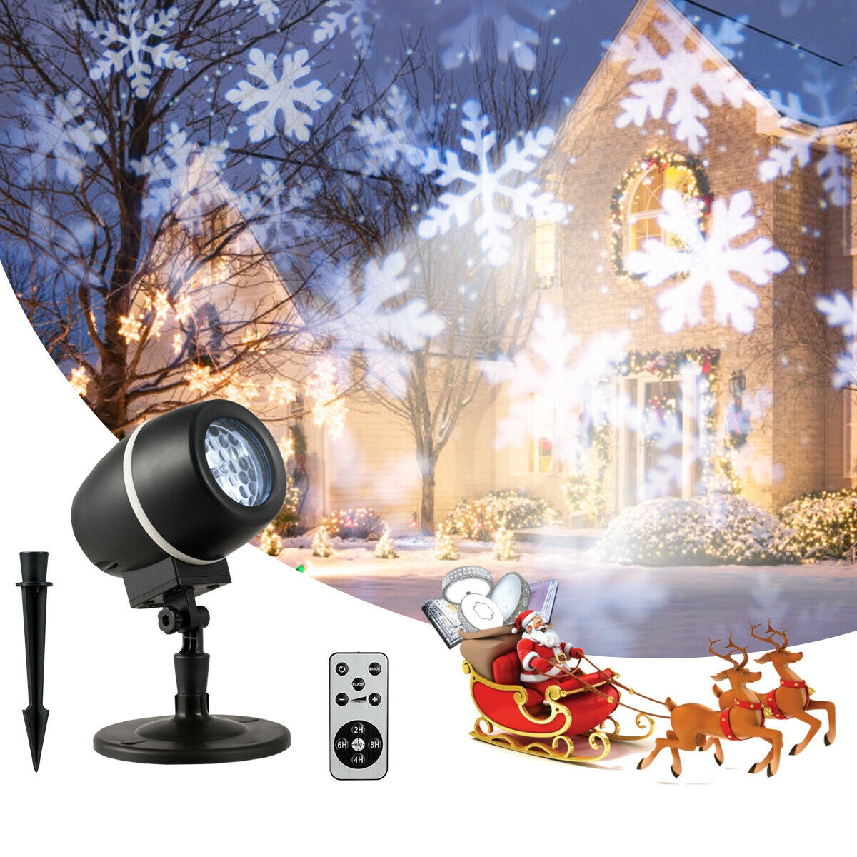 Outdoor Waterproof Snowflake LED Projector Lights with Remote Control