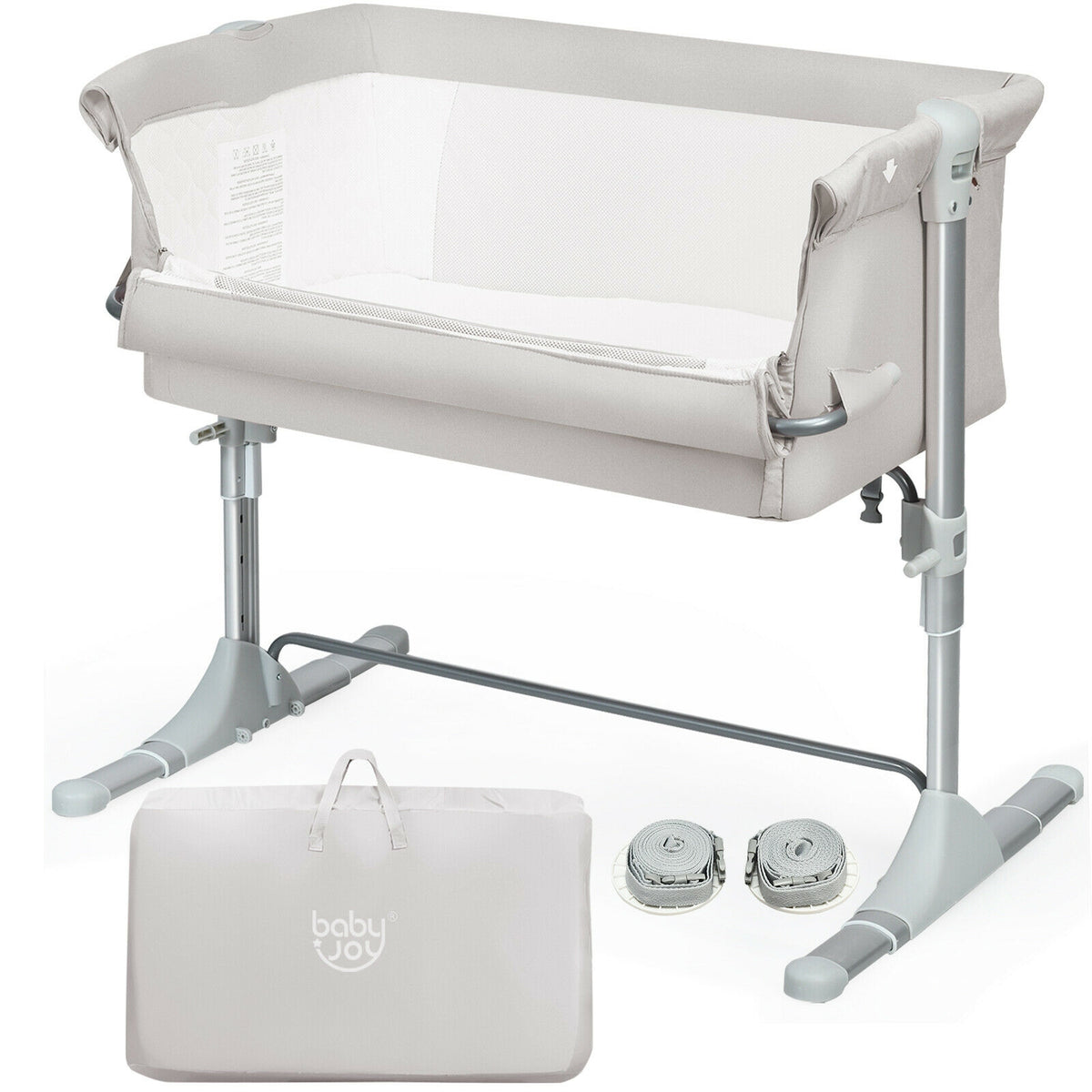 Baby Bedside Sleeper Bassinet with Carrying Bag - Beige, No Toys