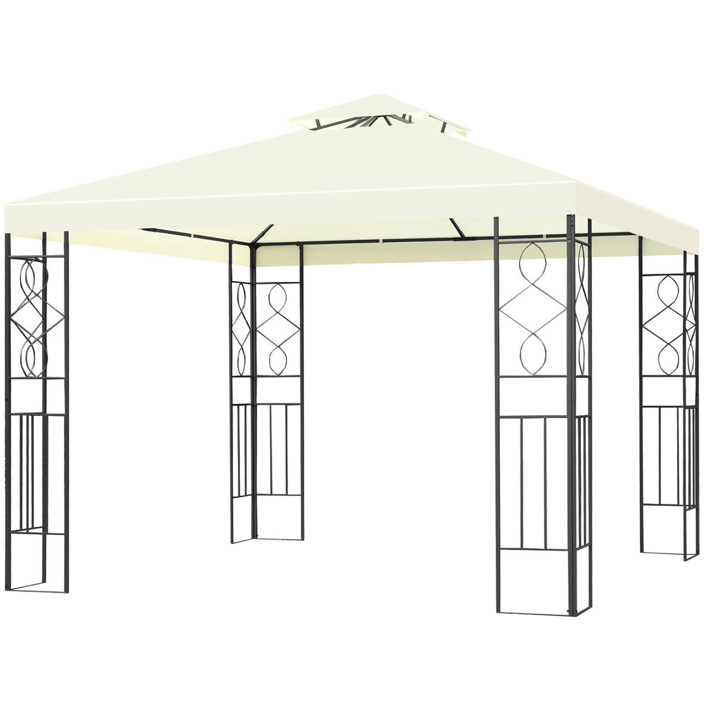 10x10 Patio Gazebo Canopy Tent - Double Roof 9ft Height