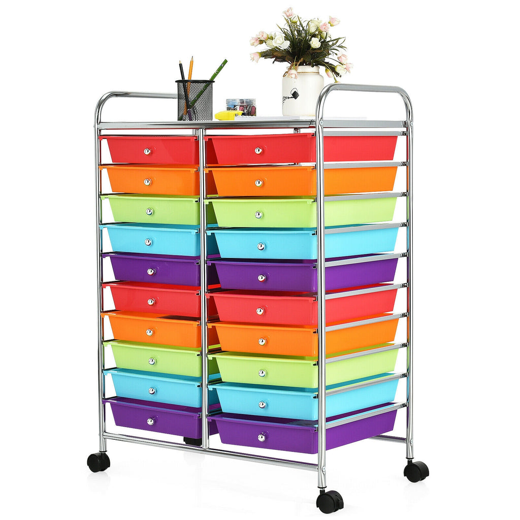 20-Drawer Rolling Storage Cart Organizer, Multicolor