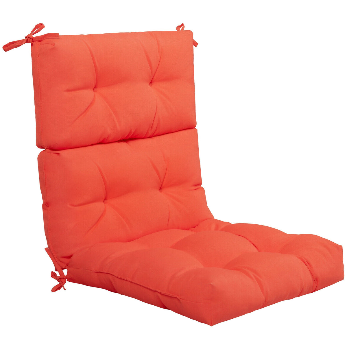 Tufted High Back Patio Chair Cushion - Orange