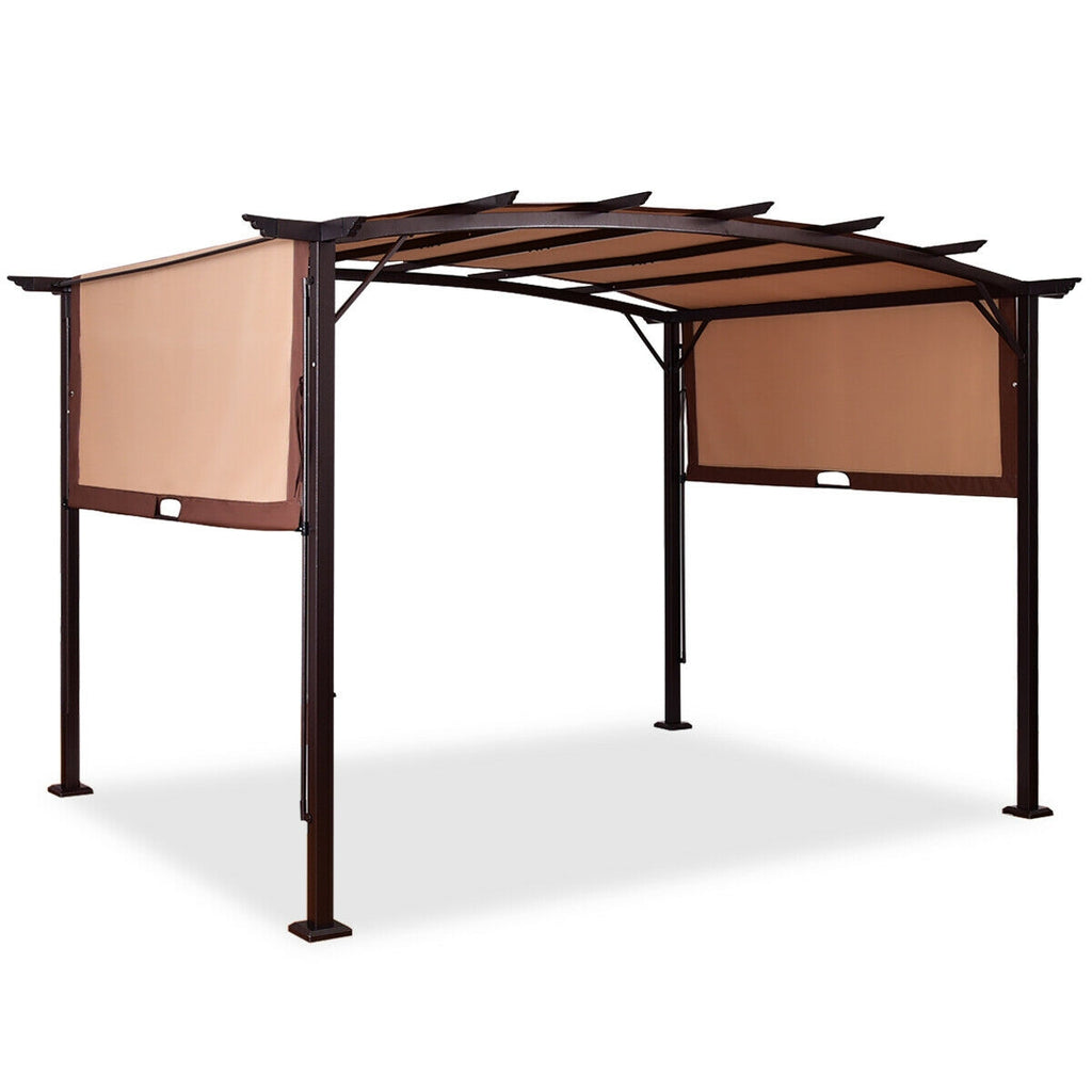 10 x 12 ft Retractable Pergola with Canopy - Beige