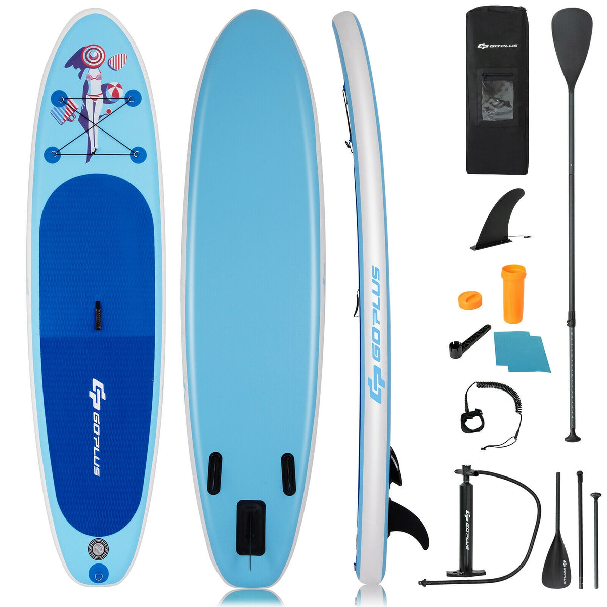 Inflatable Stand Up Paddle Board with Adjustable Paddle Pump - Lightweight Body Board