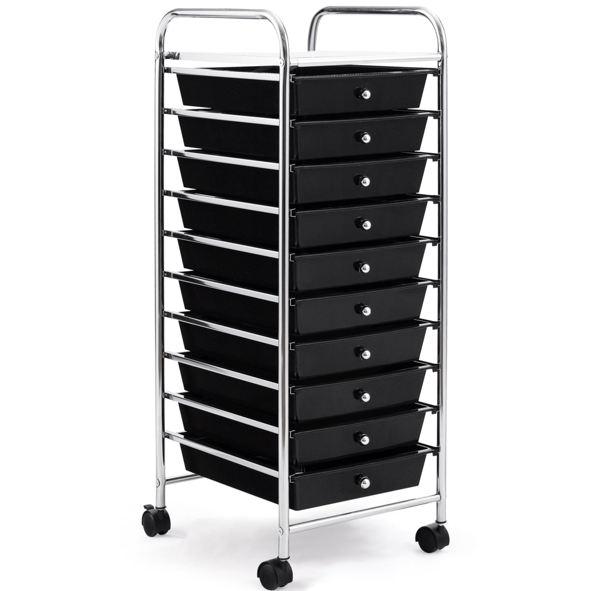 10 Drawer Rolling Storage Cart Organizer with 4 Universal Casters