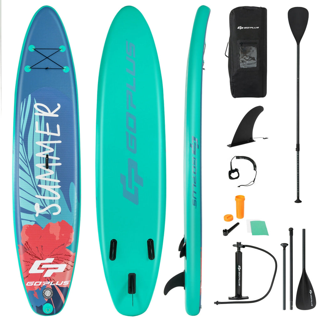 Lightweight 10ft Inflatable Stand Up Paddle Board with Backpack Leash & Aluminum Paddle - M