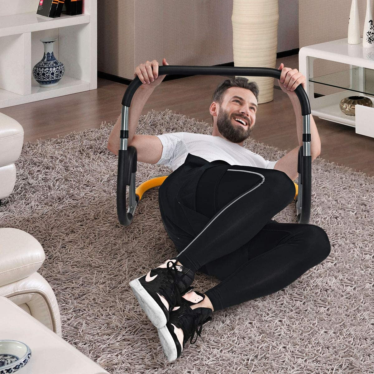 Portable Ab Exercise Cruncher for Home Gym - Durable Steel Body