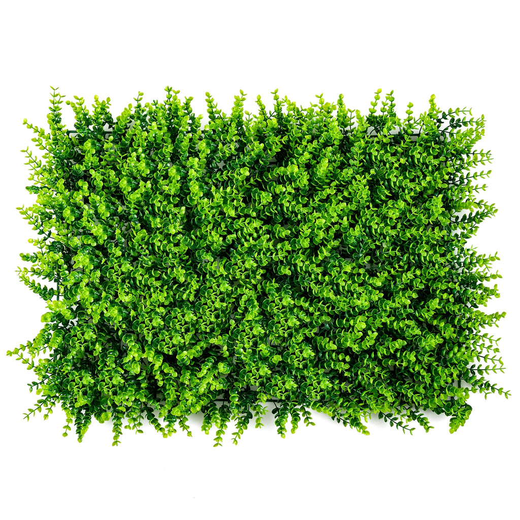 Artificial Eucalyptus Hedge Fence Panels - 16x24 Inch Privacy Screen Set of 12
