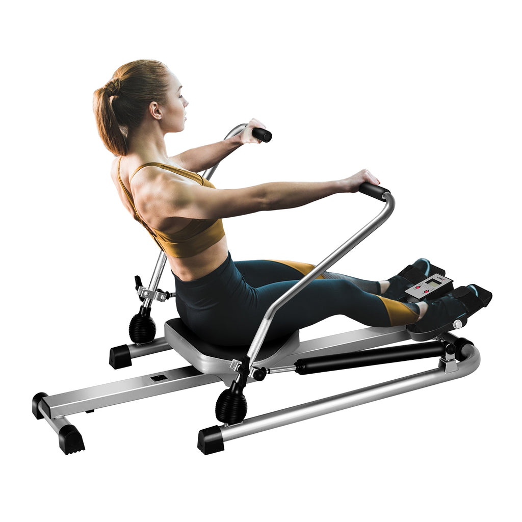 Adjustable Hydraulic Rowing Machine for Full-Body Workout - Costway