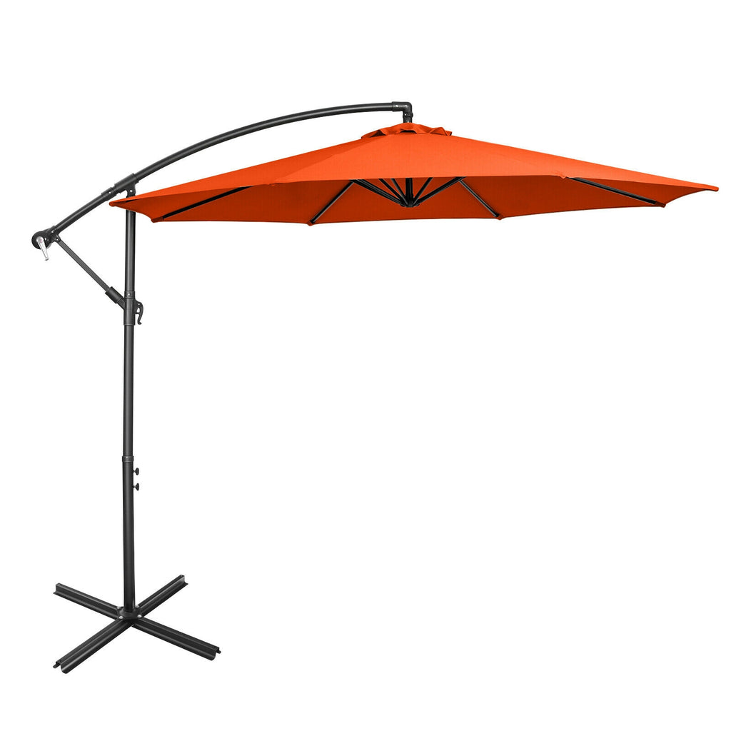 10 x 8 Feet Cantilever Umbrella with 8 Ribs - Orange