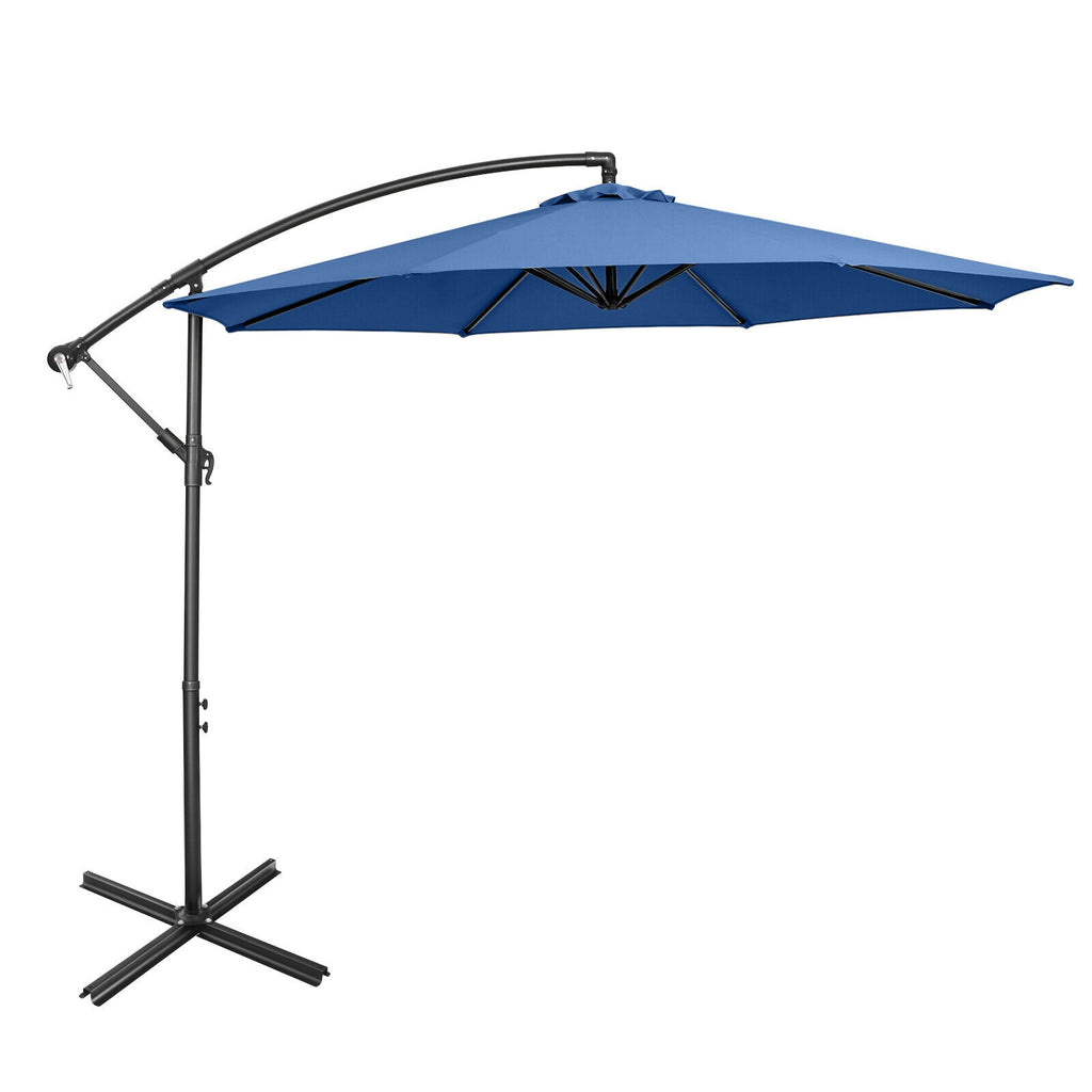 10 x 8 Feet Cantilever Umbrella with 8 Ribs - Blue