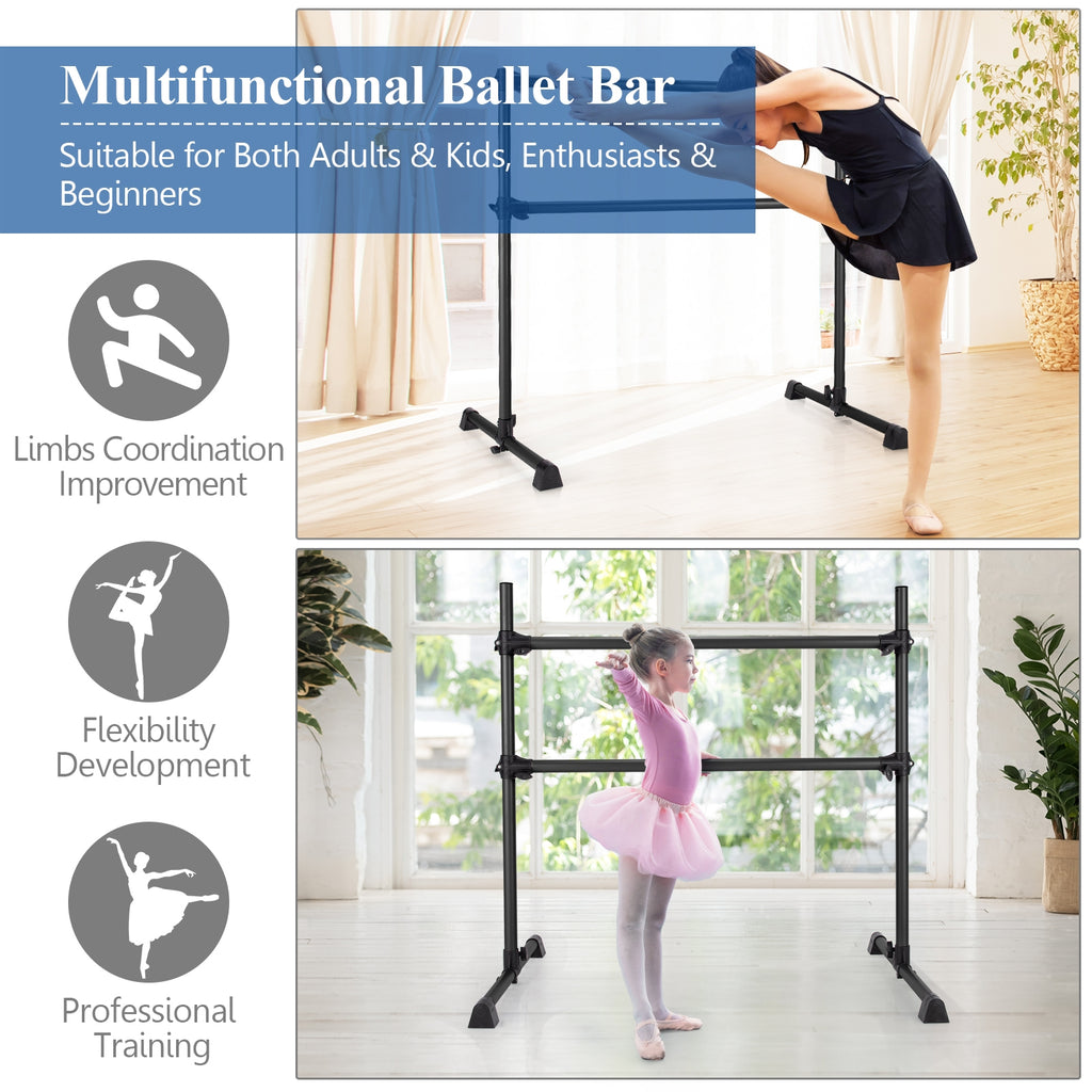 Double Ballet Barre Bar with Adjustable Height - 4 Feet Black Version of THIS Listing