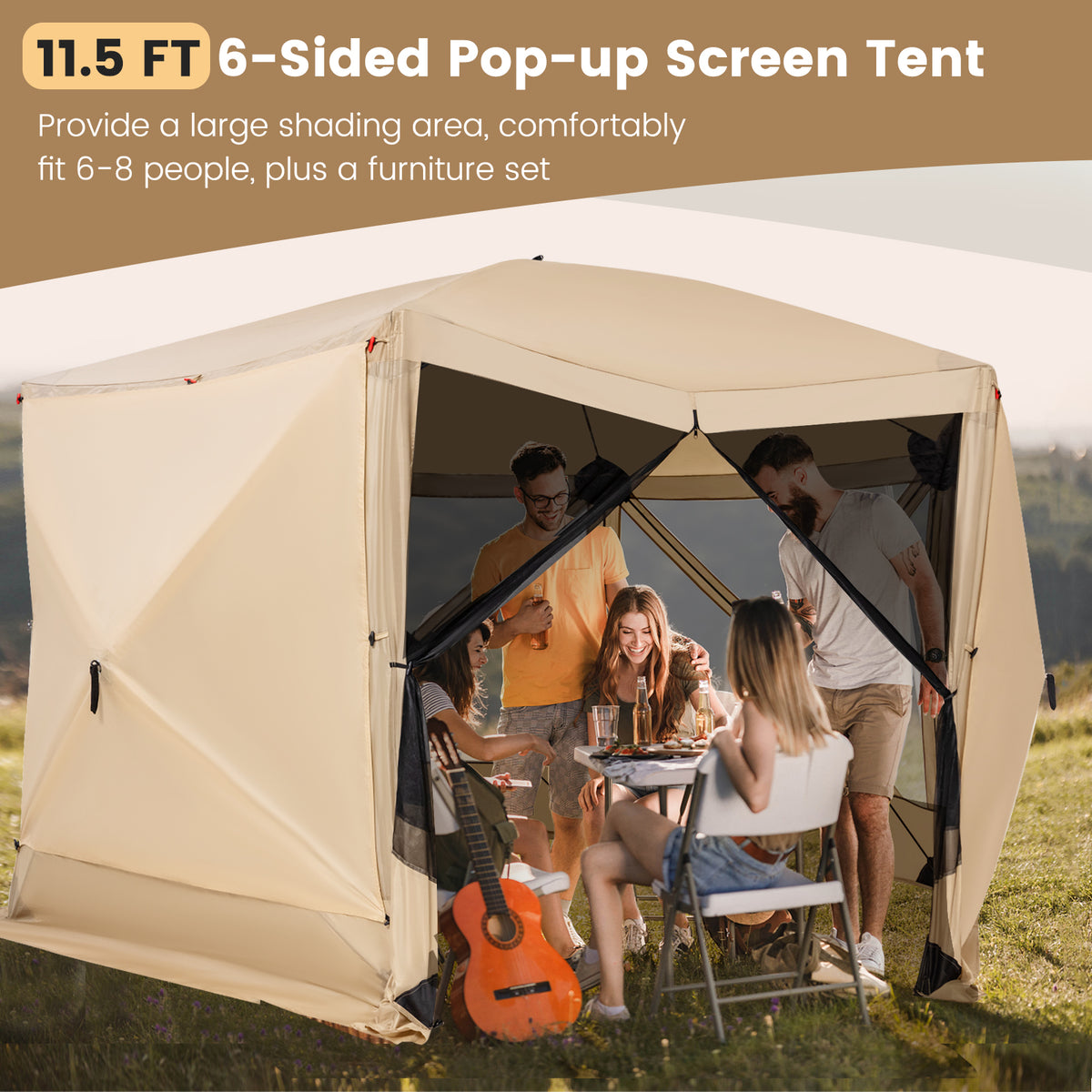 11.5 X FT Pop-up Screen House Tent with Portable Carrying Bag
