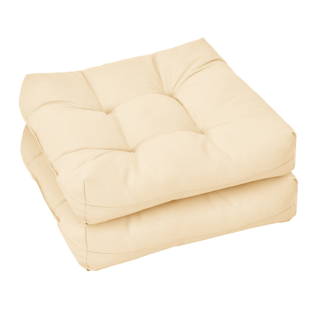 21" Patio Chair Seat Cushion Set of 2 - Beige