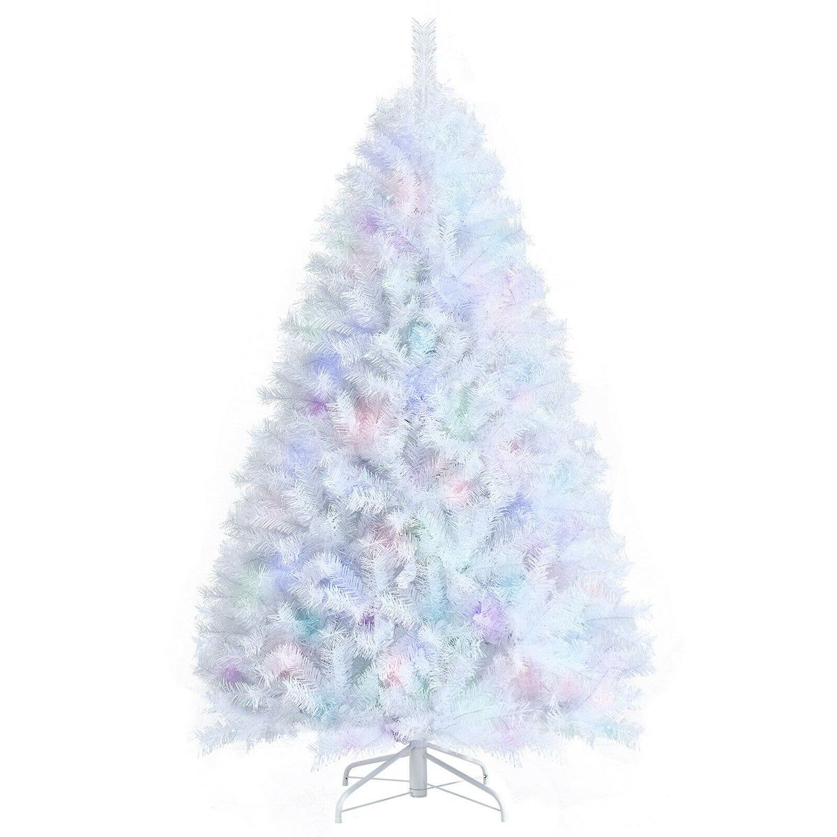 Green 7 Foot Artificial Christmas Tree with LED Lights and Pine Cones