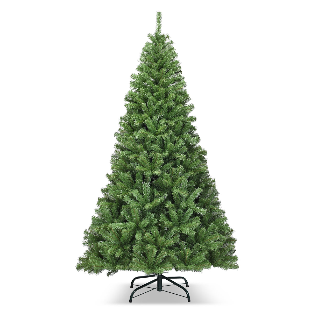 6 Ft Artificial Christmas Tree with Hinged PVC & Metal Stand - Costway