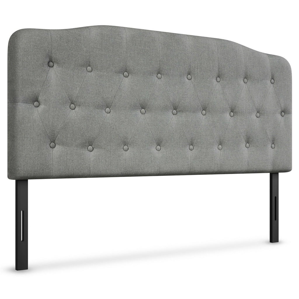 Queen Size Upholstered Headboard - Light Gray, Adjustable