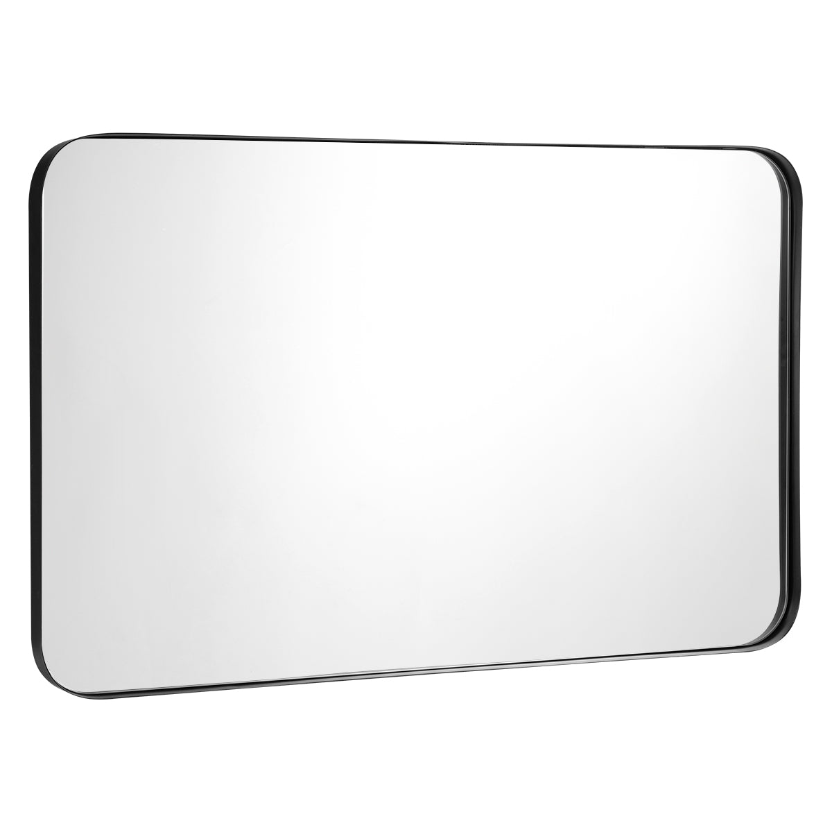 Golden 32x20 Inch Metal Frame Wall-Mounted Rectangle Mirror