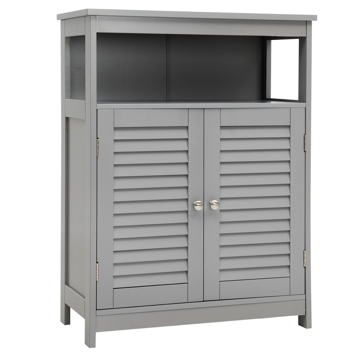 Wood Freestanding Bathroom Storage Cabinet with Double Shutter Door