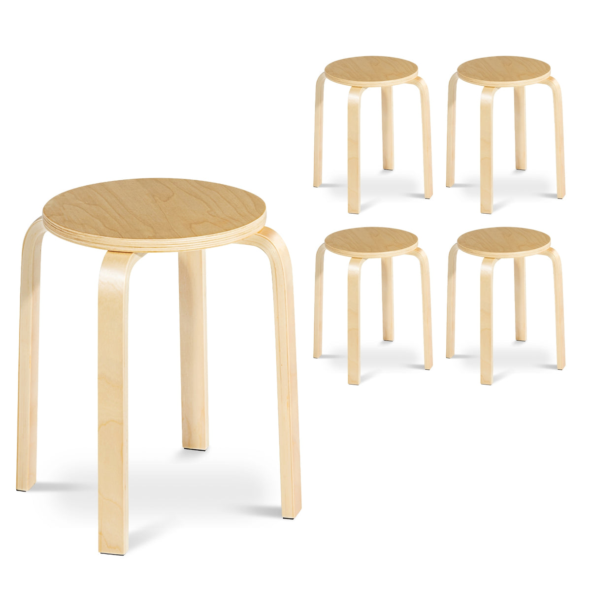Stackable Bentwood Dining Chair Set - Yellow, 18 Inch