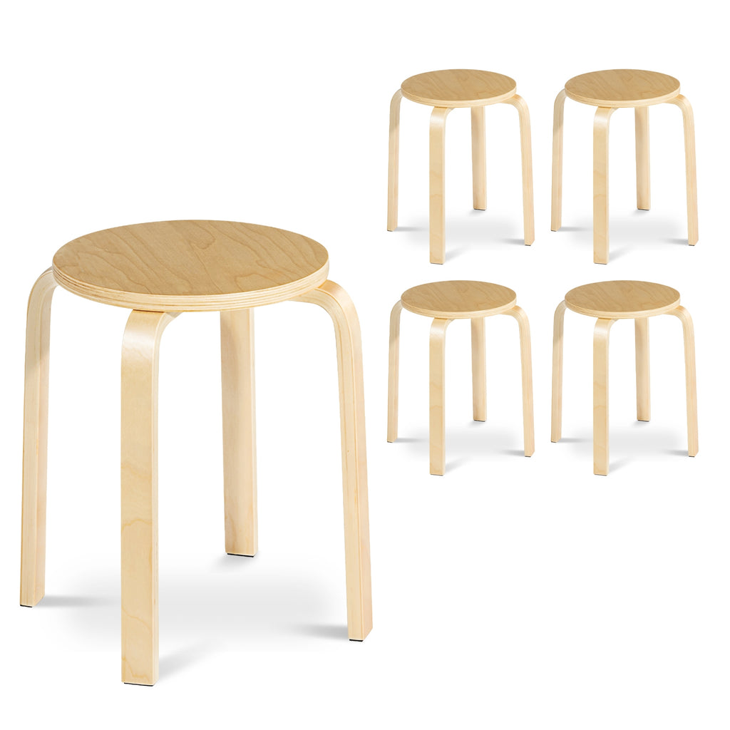 Bentwood Stackable Stools Set of 4 - Multicolor