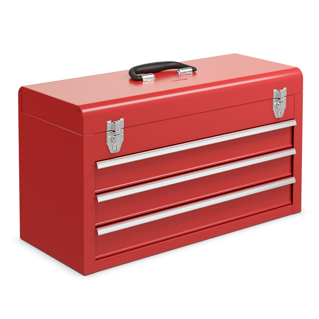 Tool Cabinet Box with 3 Drawers - Red