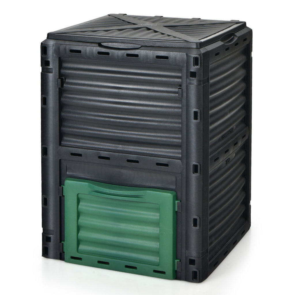 80-Gallon Outdoor Composter with Large Openable Lid and Bottom Exit