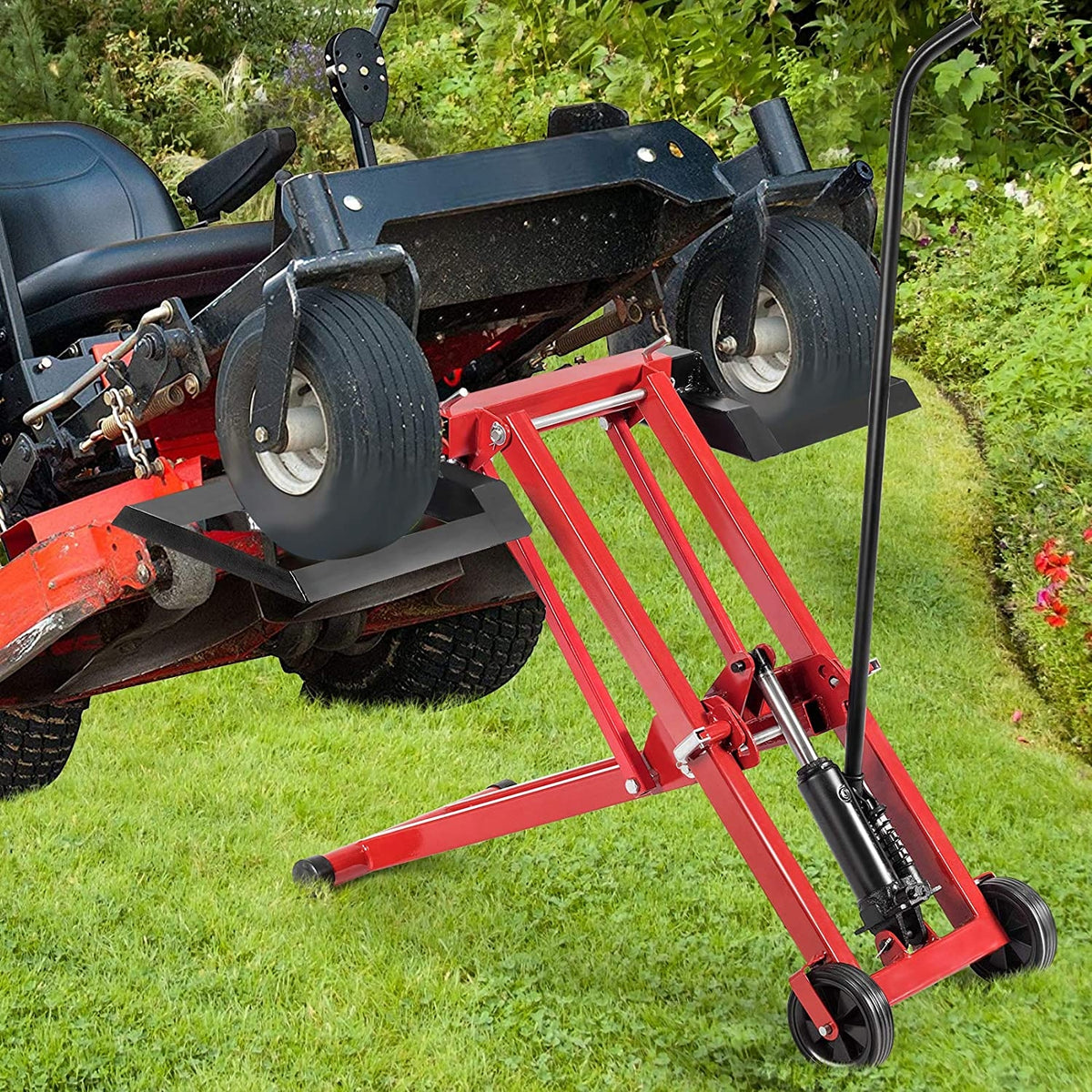 Hydraulic Lawnmower Lift Jack for Tractors and Zero Turn Riding Lawn