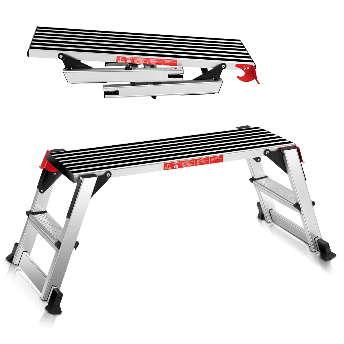 15 Feet Folding Aluminum Ladder with Safe Locking Hinge