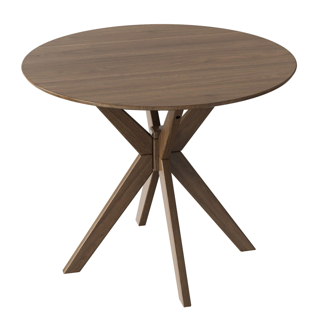 36 Inch Mid Century Modern Dining Table - Faux Marble, White