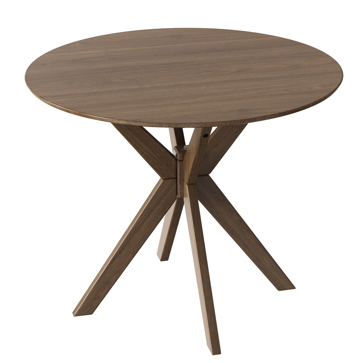 36 Inch Mid Century Modern Dining Table - Faux Marble, White