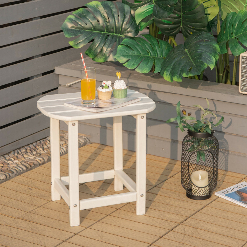 Weather-Resistant Side Table for Patio - 19" x 14.5", Black