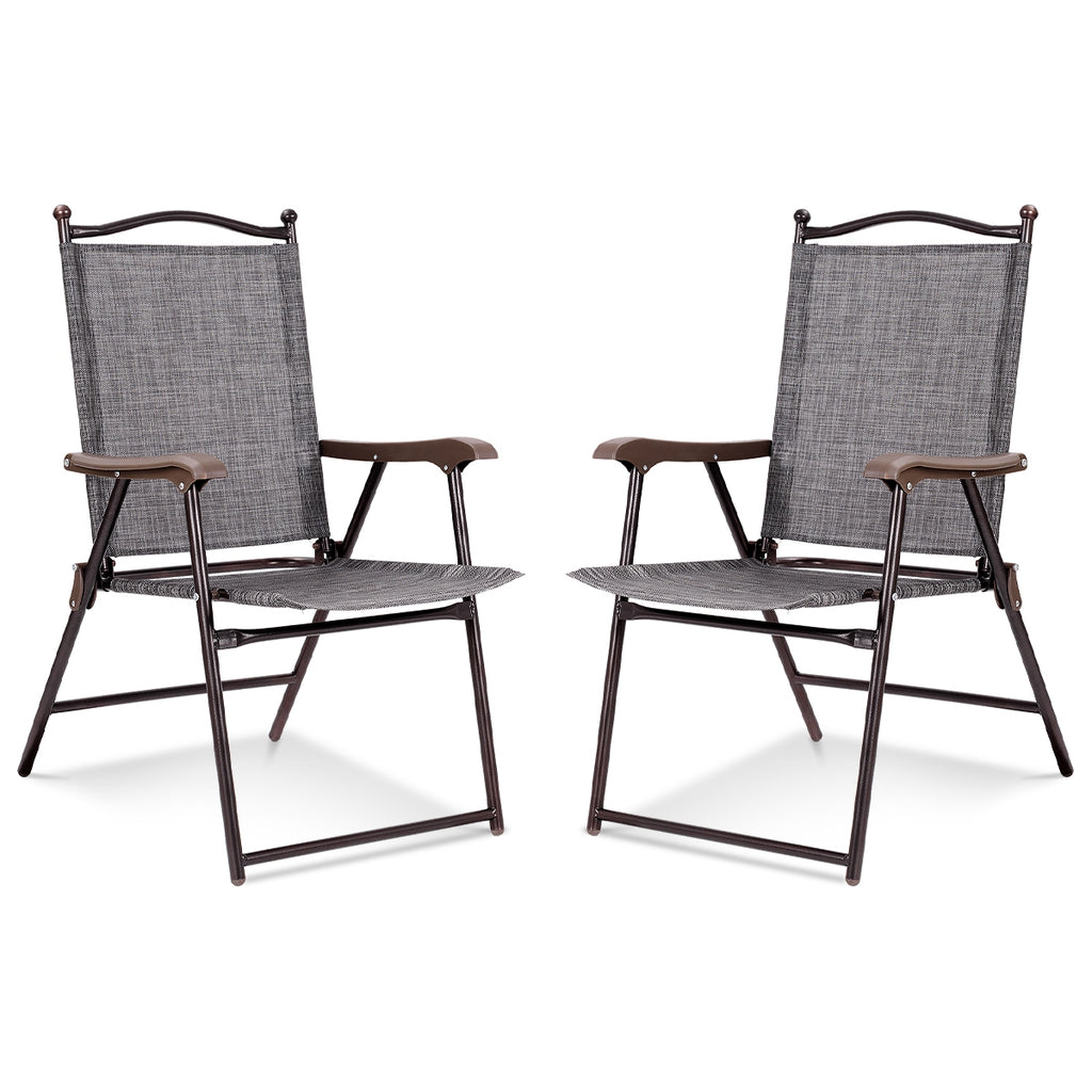 Folding Sling Chair Set of 2 – Black