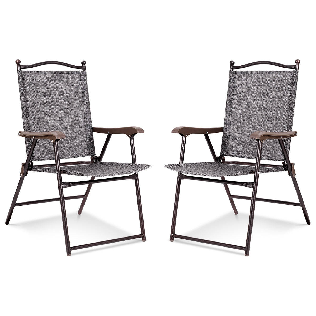 Folding Sling Chair Set of 2 – Black