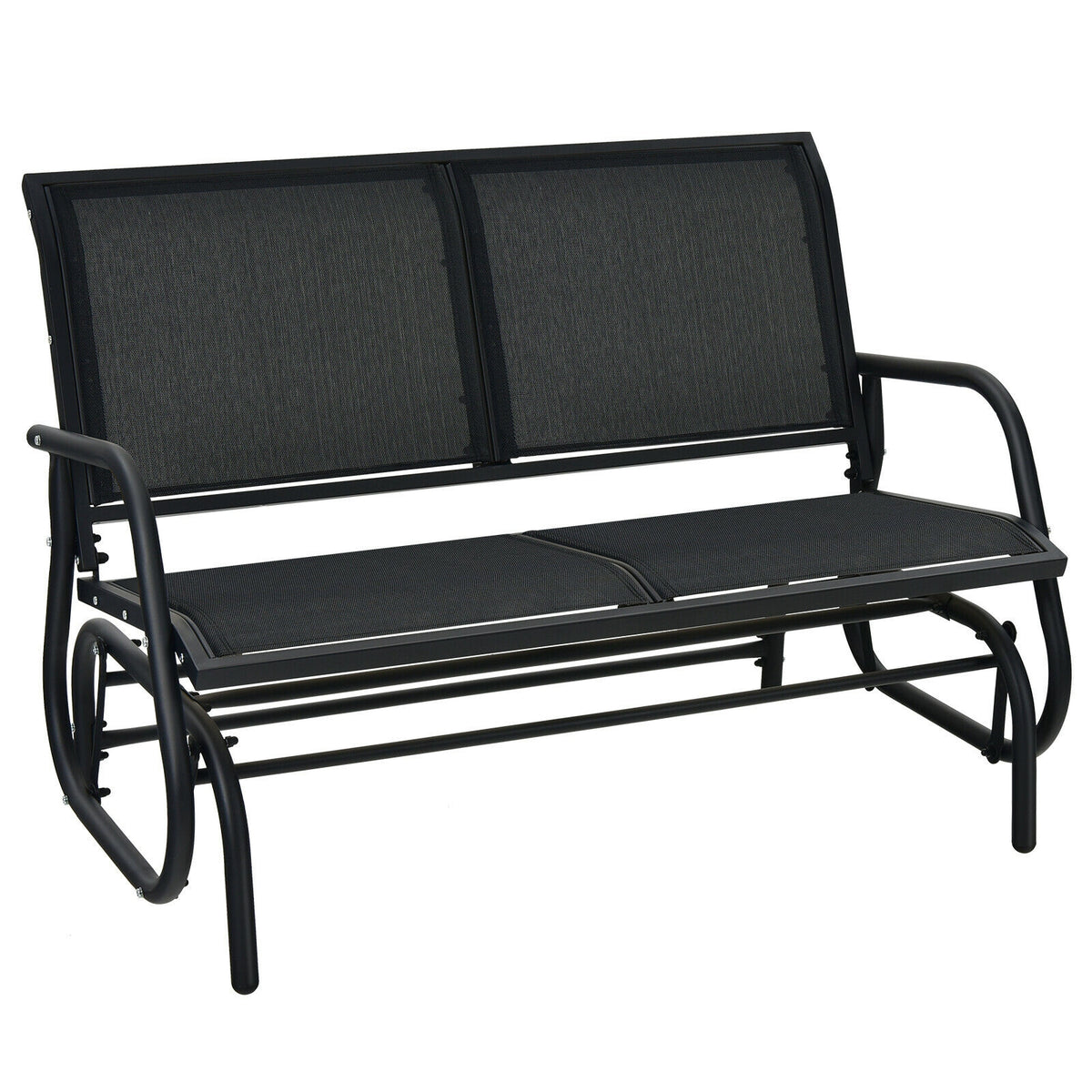48 Inch Swing Glider Chair Loveseat Rocker - Black