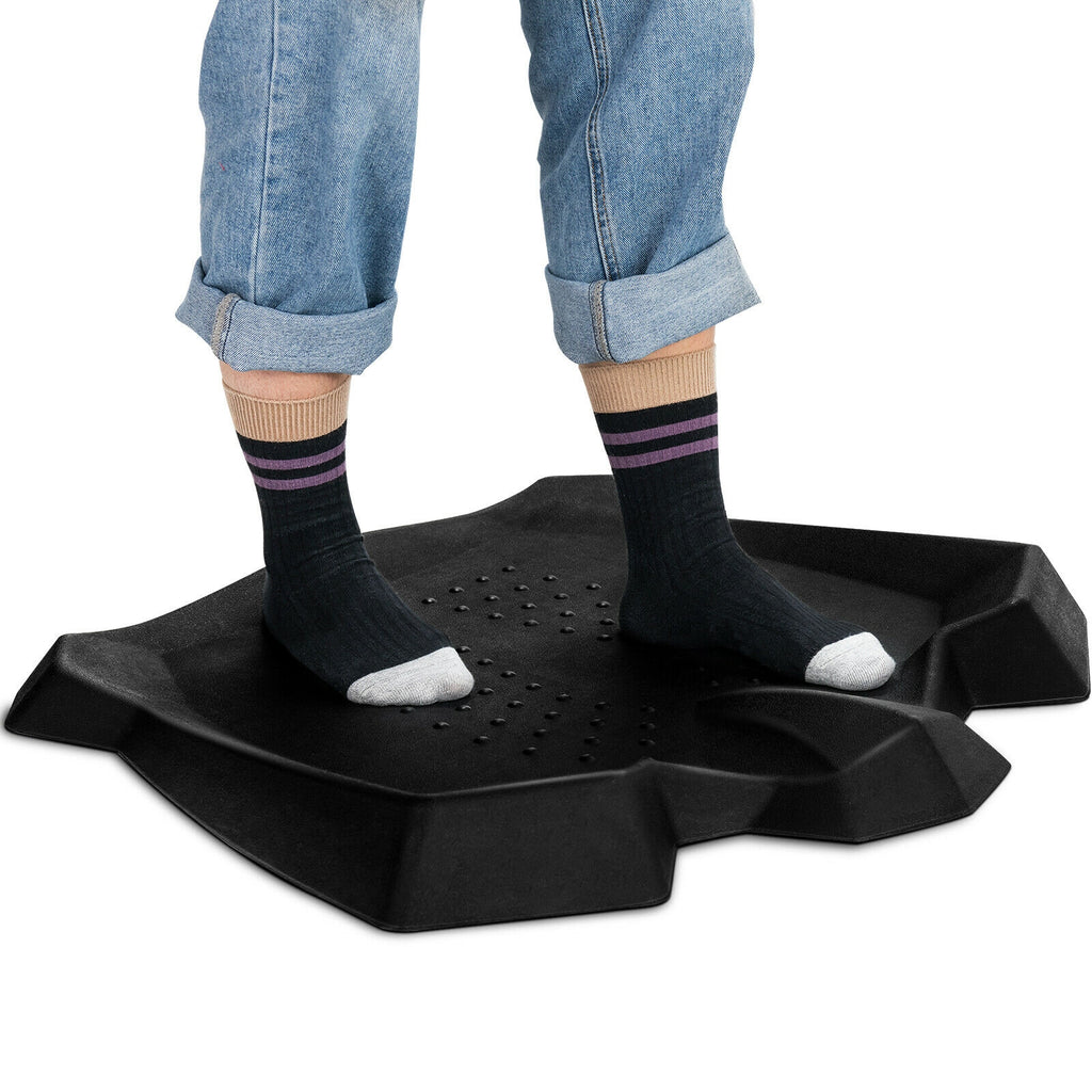 Anti-Fatigue Standing Mat with Massage Points & Diverse Terrain - 27.5x25.5x2 Inches, Black