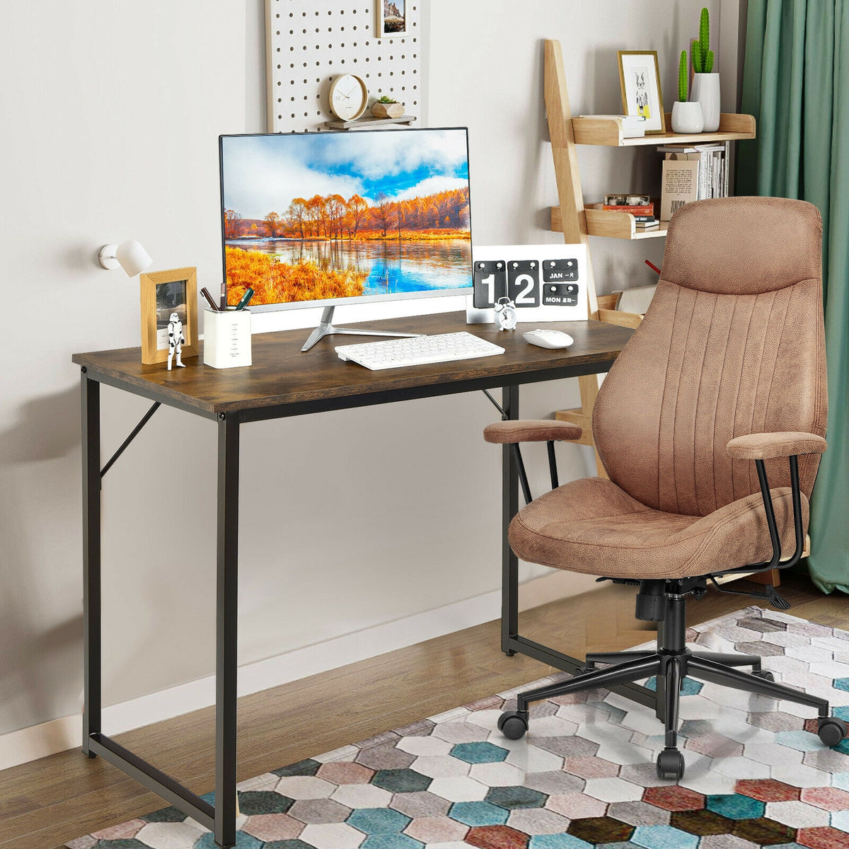 L-Shaped Computer Desk with Storage – White
