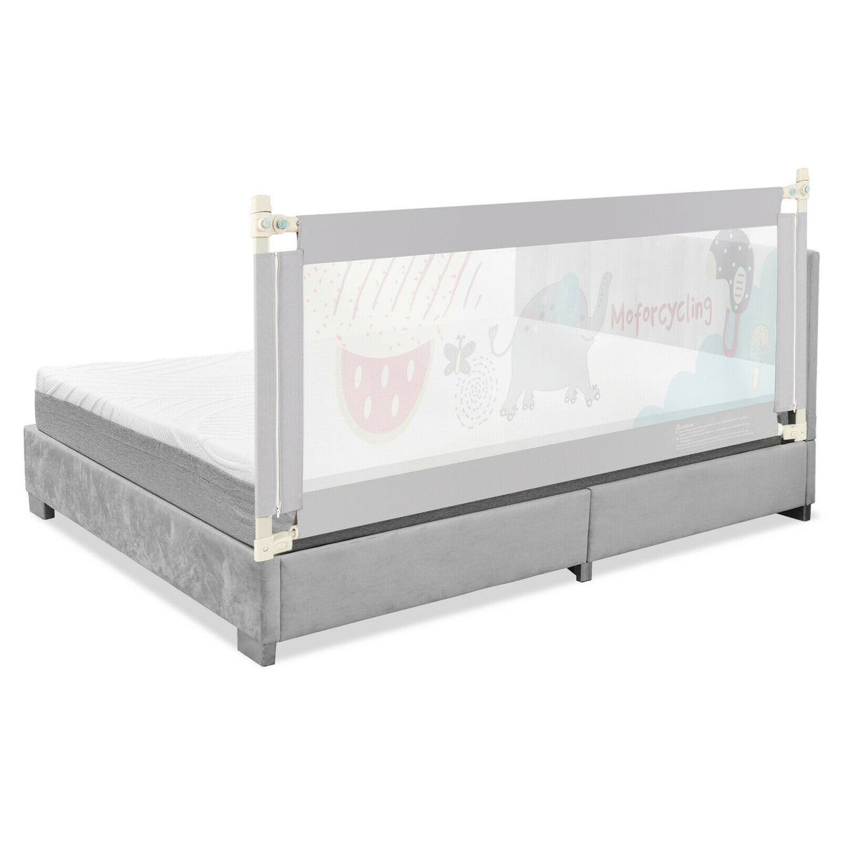 Vertical Baby Bed Rail with Lock - Adjustable & Safety Gate for Toddler Bed - Variation L