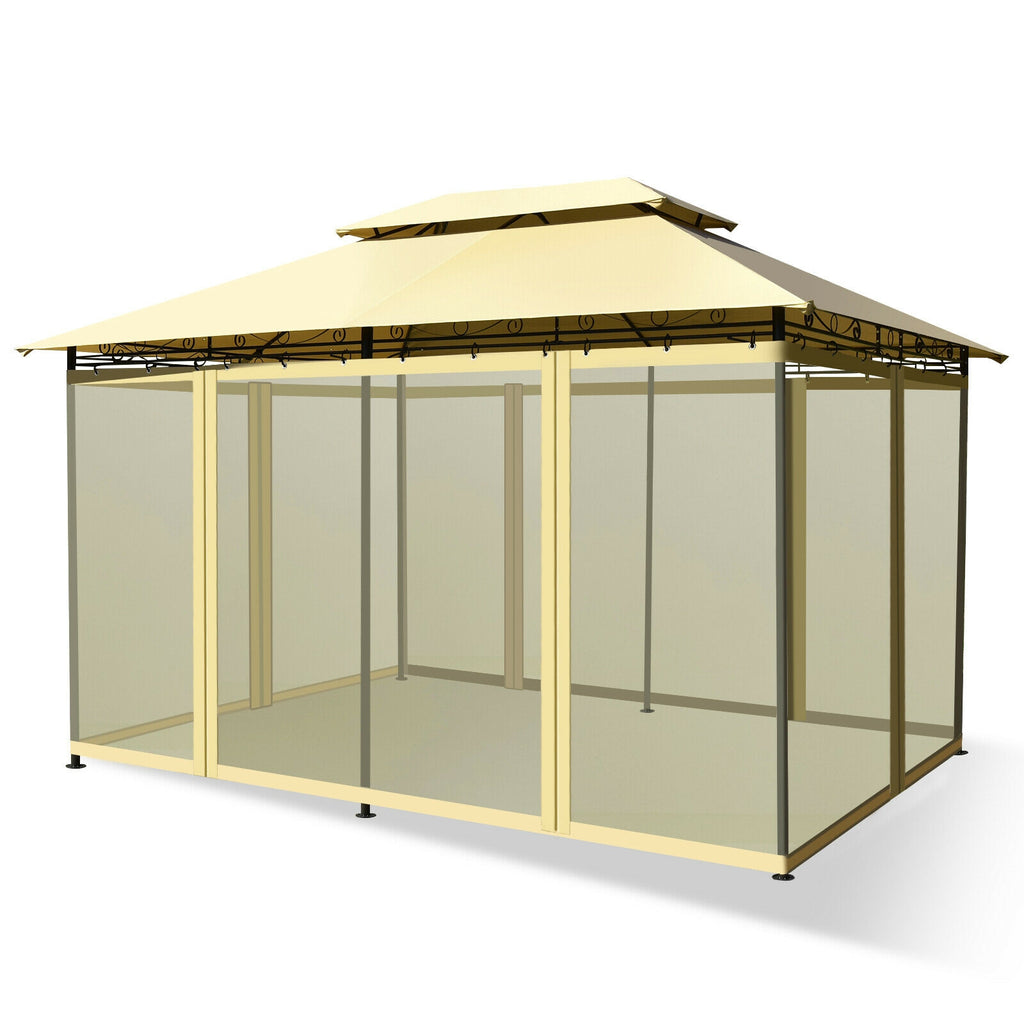 10 x 12 Feet Gazebo Replacement Top, Beige