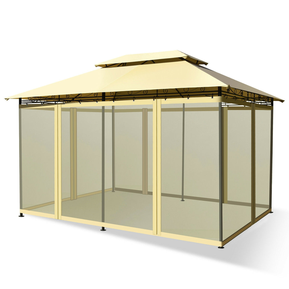 10 x 12 Feet Gazebo Replacement Top, Beige