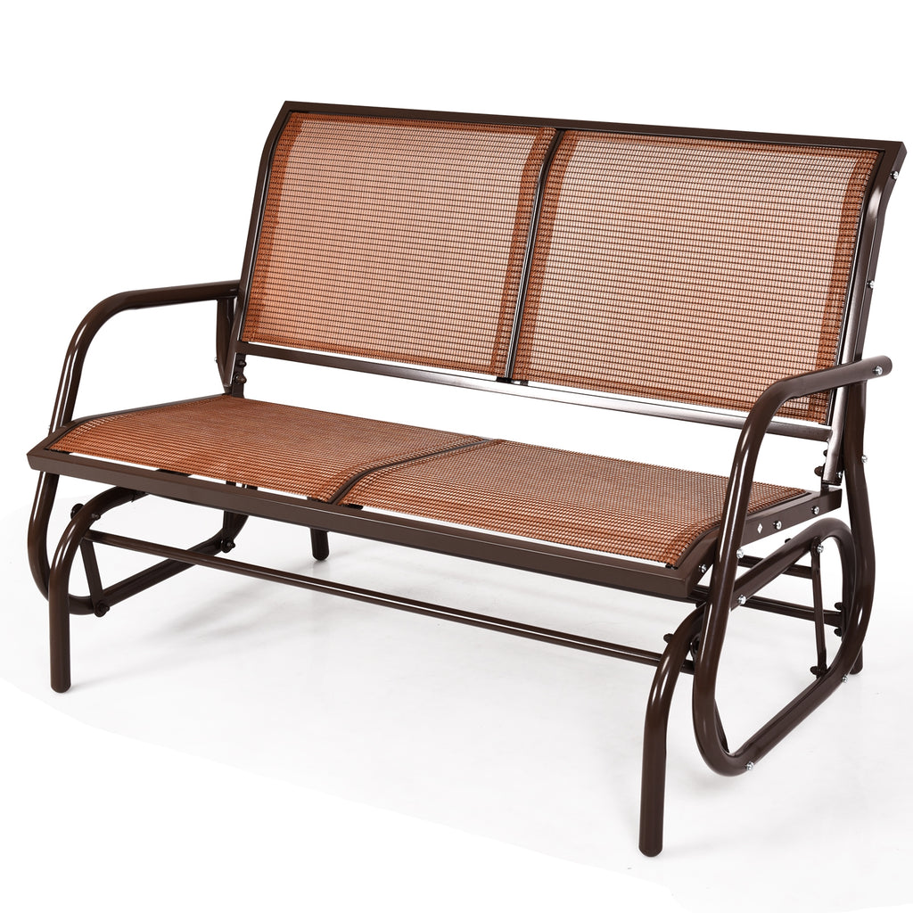 48" Swing Glider Chair Loveseat Rocker - Brown