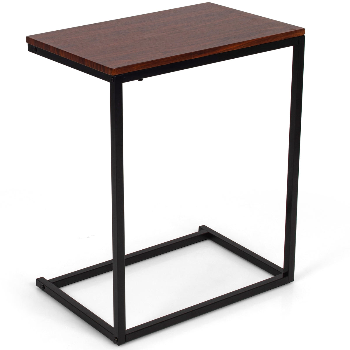 26 Inch Sofa Side Table Laptop Stand - Dark Brown