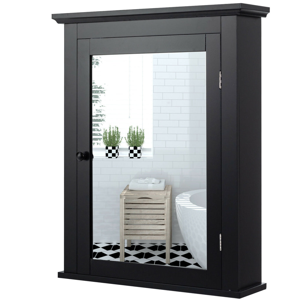 Wall Mount Bathroom Cabinet with One Mirror Single Door Adjustable