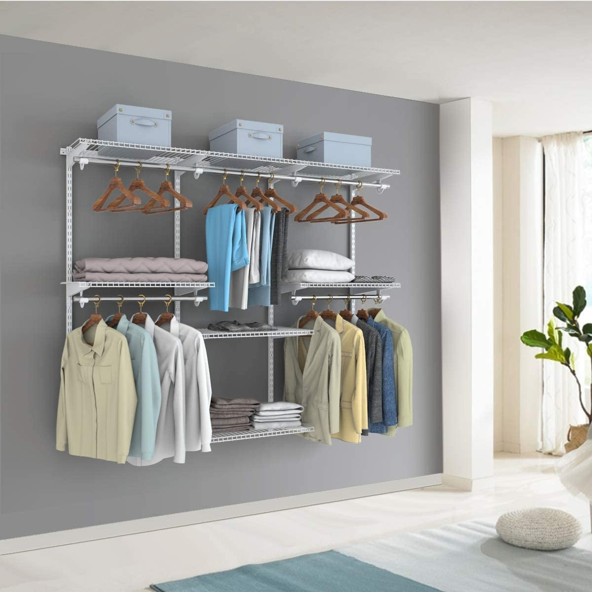 Adjustable Wall Mounted Closet Rack System 4-6 Feet