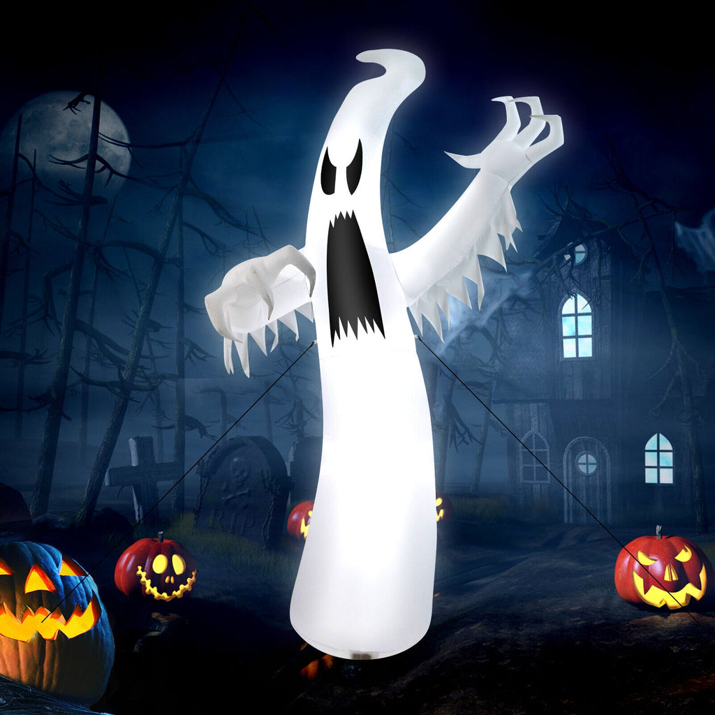 12 Feet Inflatable Ghost with LED Lights for Halloween Yard Decoration