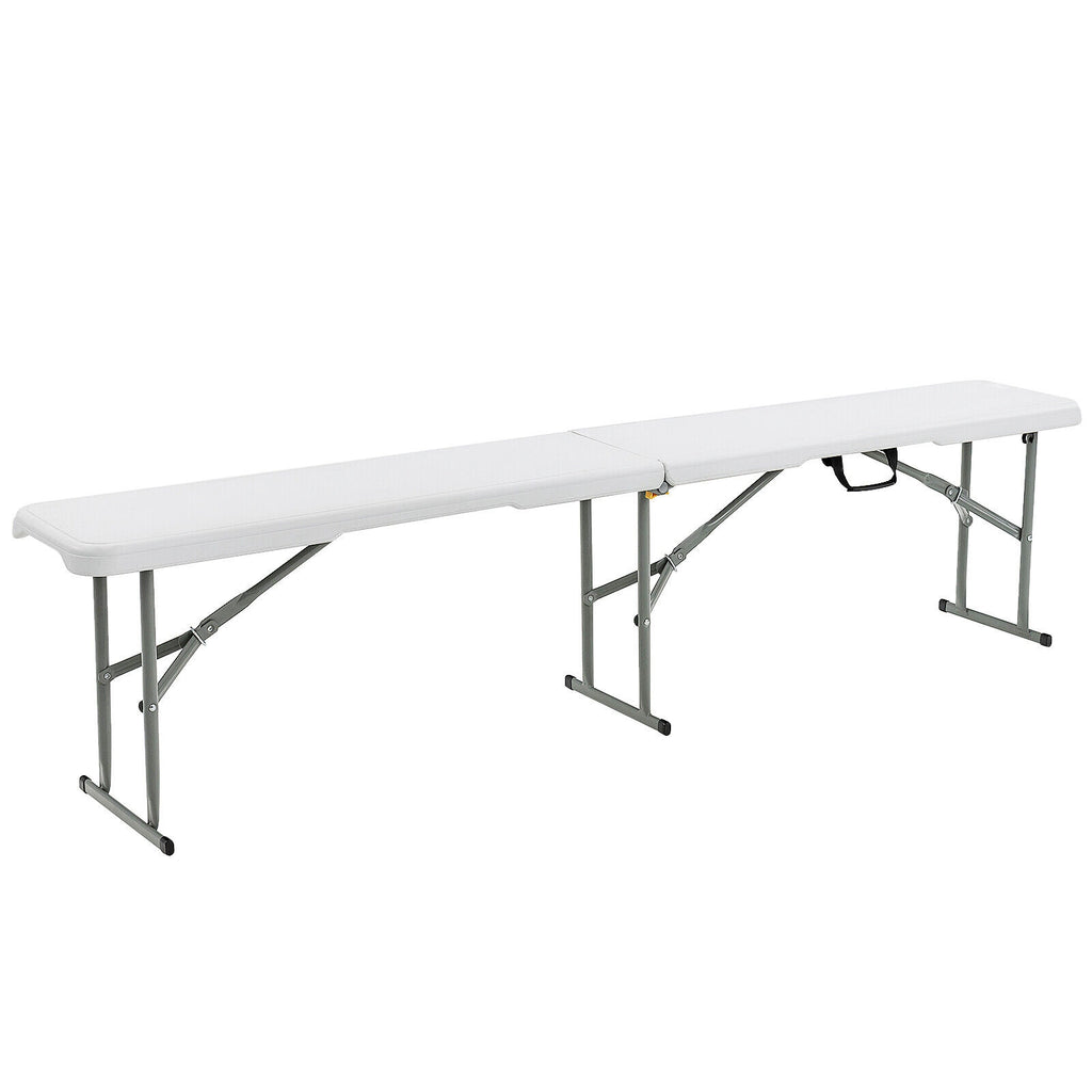 6 Feet Plastic Folding Bench Picnic Camping Dining Seat with Carrying