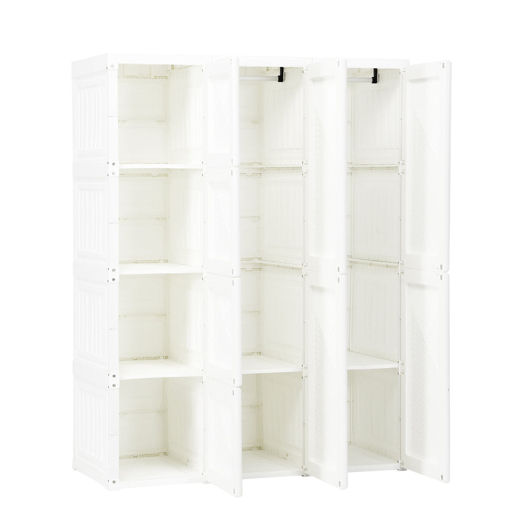 Foldable Closet Organizer with 8 Cubbies & 2 Rods